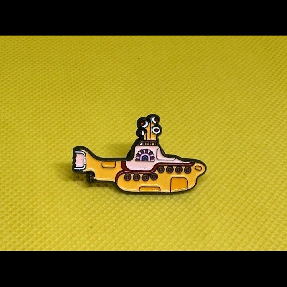 Yellow Cartoon Submarine Enamel Pin